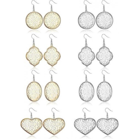 8pairs Earrings Stainless Teardrop Classic Earring 8pairs Earrings Stainless Teardrop Classic Earring